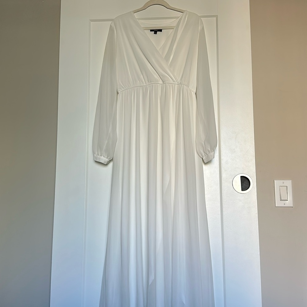 Lulus White Maxi with side slit